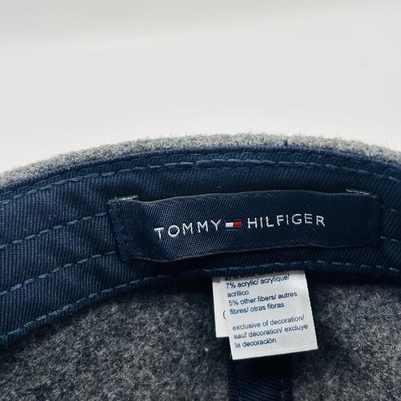 Tommy Hilfiger Hat Strapback Wool Blend Grey Mens Baseball Cap Adjustable OSFA - Picture 6 of 7